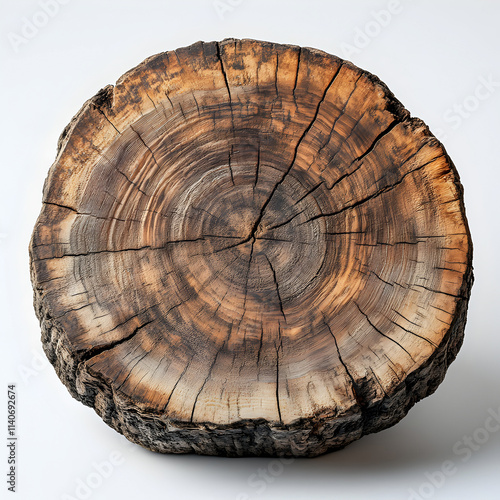 Natural beauty of a rustic wooden slice showcasing intricate patterns and textures, perfect for home decor or art projects with its unique charm and character that captures attention photo