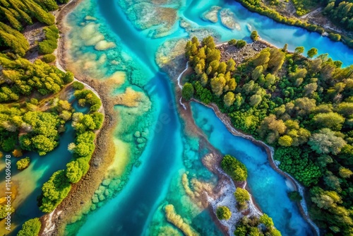 Stunning Aerial Teal Background Texture: High-Resolution Drone Photography