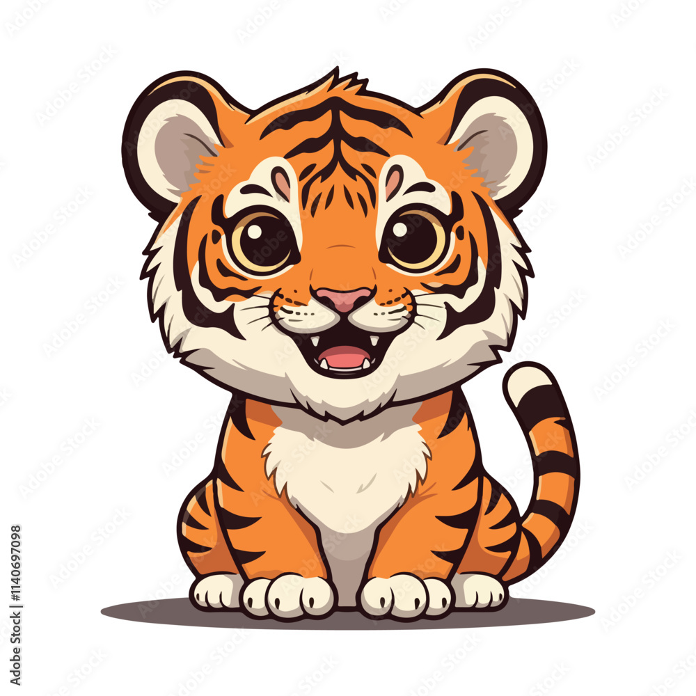 Cute Tiger Cartoon Vector Icon Illustration Animal Nature Icon Concept Isolated Vector of cute tiger Cute Tiger Cartoon Vector Icon Illustration Animal Nature Icon Concept Isolated Vector of cute tiger