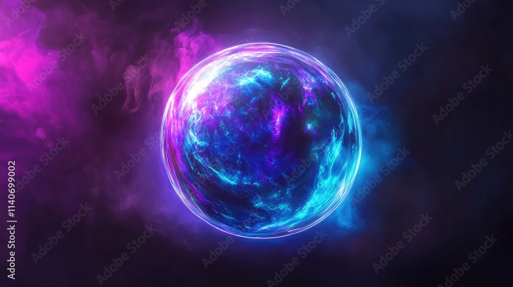 Abstract glowing plasma energy orb, swirling motion, blue and purple neon glow, ultra sharp, 8K wallpaper Abstract glowing plasma energy orb, swirling motion, blue and purple neon glow, ultra sharp, 8K wallpaper