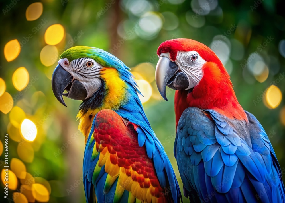 Stunning Blue and Gold Macaw and Scarlet Macaw Portraits | Vibrant Bird Photography Stunning Blue and Gold Macaw and Scarlet Macaw Portraits | Vibrant Bird Photography