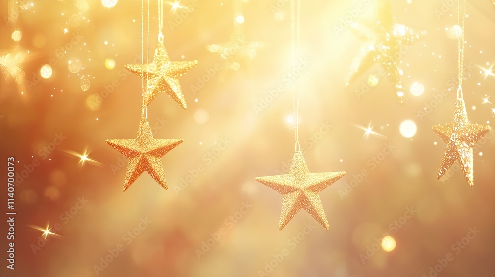 Blurred golden lights and stars in the background Blurred golden lights and stars in the background