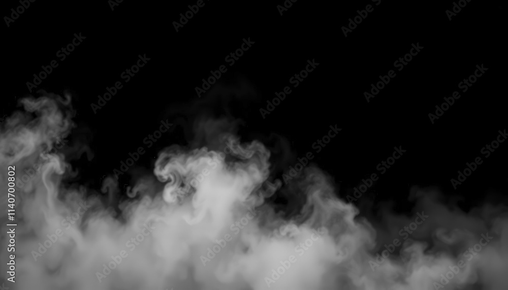 Abstract Smoke fog on black Background white cloudiness, mist or smog moves on black background with beautiful swirling gray smoke Abstract Smoke fog on black Background white cloudiness, mist or smog moves on black background with beautiful swirling gray smoke