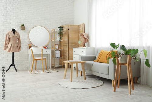 Stylish interior of light r...