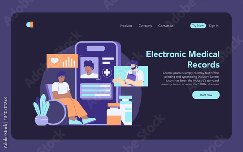 Healthtech. Flat Vector Illustration