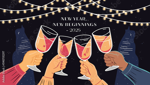 a fresh chapter begins cheers to new adventures good vibes, new year countdown to dreams new year, fresh energy celebrating fresh starts
hello, 2025 a year to shine midnight wishes next chapter, best 