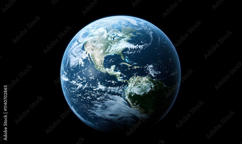 Earth from Space with Clear Visibility of Continents and Oceans Earth from Space with Clear Visibility of Continents and Oceans