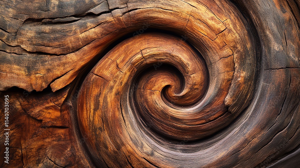 Fototapeta premium Intricate swirl pattern of a tree trunk showcasing natural beauty.