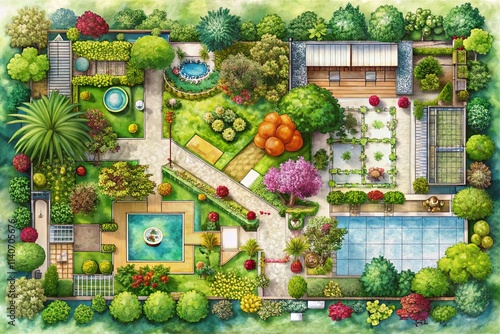 Stunning Garden Design Plans: Architectural Photography of Lush Landscapes & Creative Layouts photo