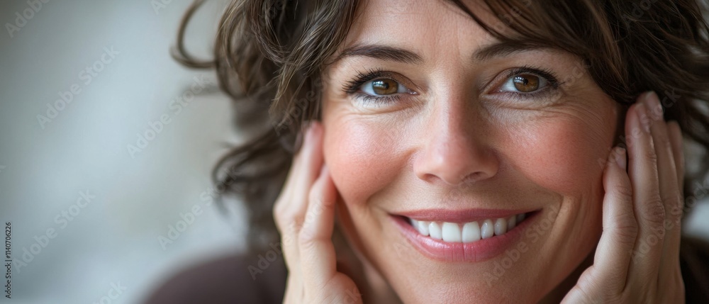 close-up of woman with dark hair smiling close-up of woman with dark hair smiling