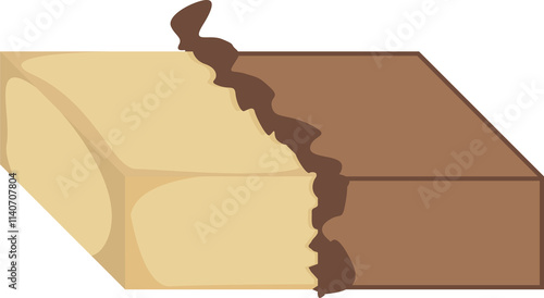 Two tone sweet chocolate fudge bar dessert vector illustration isolated on white background