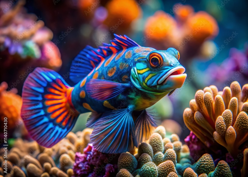 Stunning Maderin Fish High Depth of Field Photography: Underwater Scene, Close-up, Detailed Scales, Vivid Colors, Aquatic Life, Nature Photography, Wildlife Photography, Underwater World Stunning Maderin Fish High Depth of Field Photography: Underwater Scene, Close-up, Detailed Scales, Vivid Colors, Aquatic Life, Nature Photography, Wildlife Photography, Underwater World