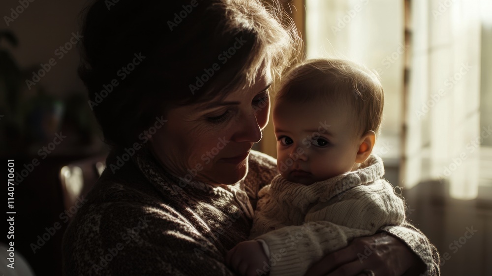grandmother holding her grandchild