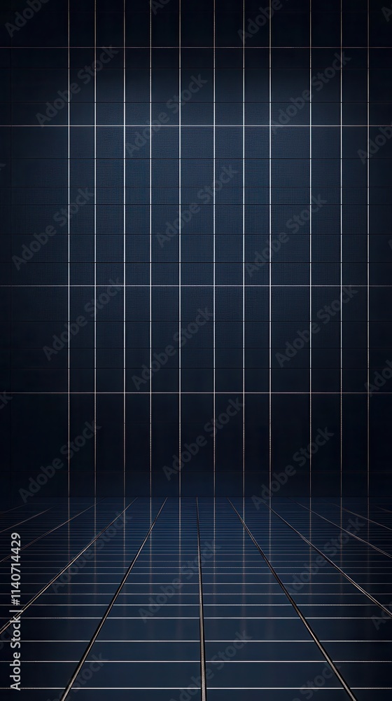 Modern grid pattern wallpaper in dark tones for contemporary interior design applications Modern grid pattern wallpaper in dark tones for contemporary interior design applications