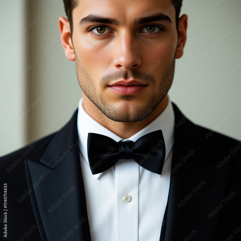 Male model wearing a suit and tie Male model wearing a suit and tie