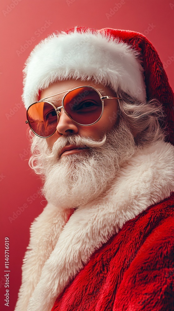 Close-up portrait of stylish Santa Claus