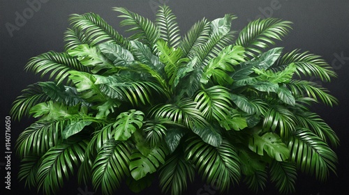 Wallpaper Mural Vibrant green tropical foliage featuring lush leaves and intricate textures. Torontodigital.ca