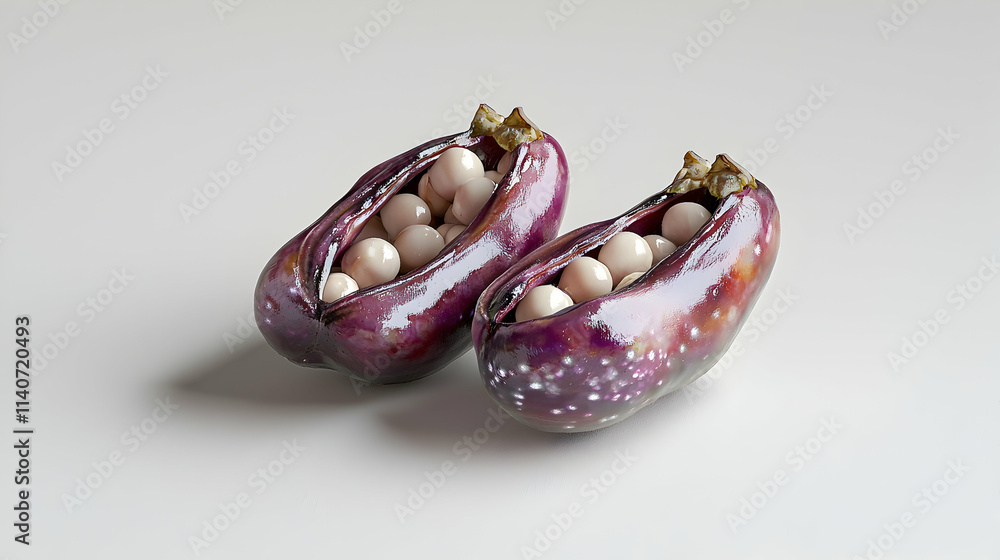 3D Render of Eggplant Pods with Pearls 3D Render of Eggplant Pods with Pearls