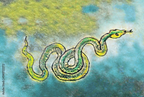 snake coiled on the ground