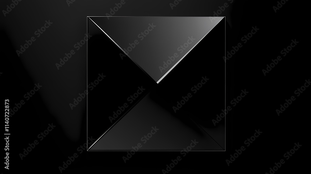 High-contrast black square shapes on a reflective black background creating a sense of depth and opulence. Reflective. Illustration High-contrast black square shapes on a reflective black background creating a sense of depth and opulence. Reflective. Illustration