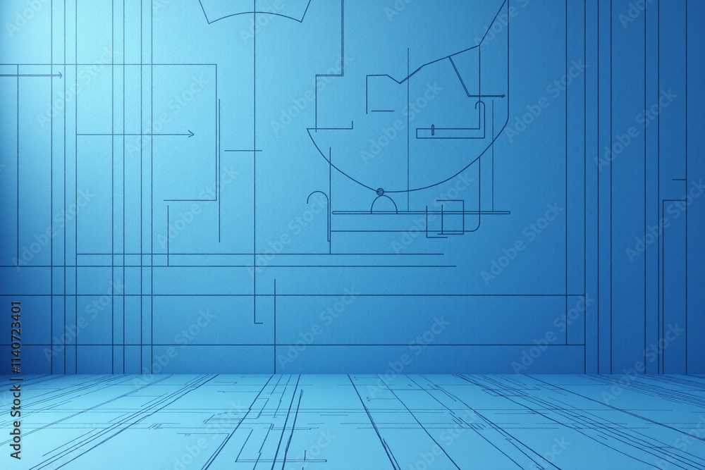 Blueprint Paper Scene