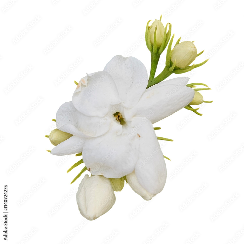 Obraz premium Jasmine flowers bloom showing their beauty isolated on transparent background