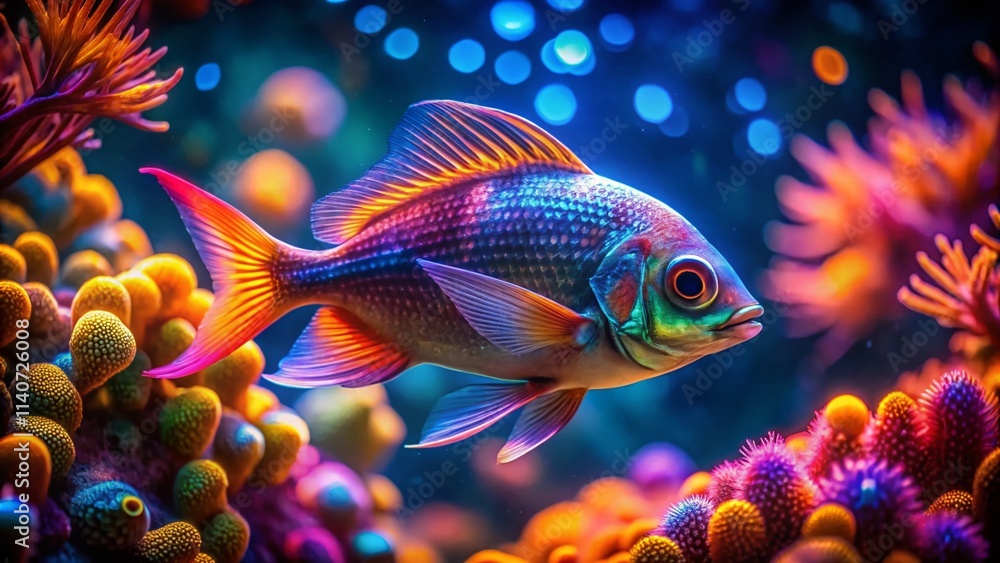 Fototapeta premium Surreal Carapau Fish Photography: Dreamlike Underwater Scene, Mystical Aquatic Life, Ethereal Fish, Fantasy Ocean, Magical Carapau