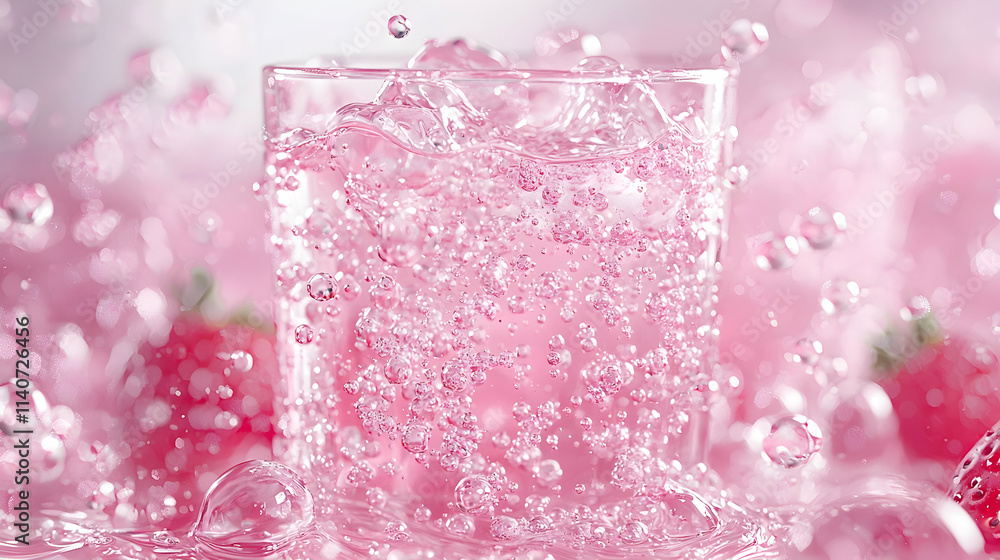 Pink Sparkling Water Bubbles Illustration Pink Sparkling Water Bubbles Illustration