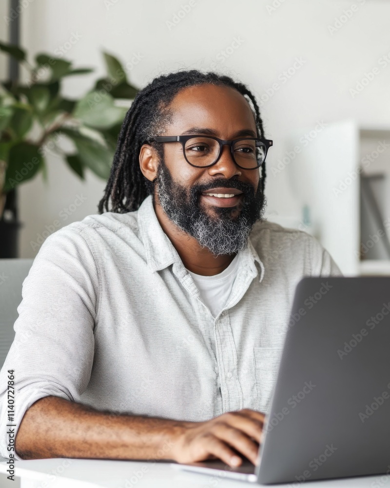Social worker engaging with clients remotely at a modern office setting during daytime hours Social worker engaging with clients remotely at a modern office setting during daytime hours