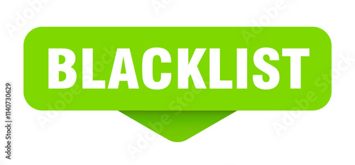 BLACK LIST banner. sign isolated on transparent background