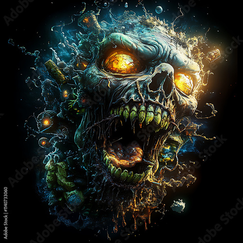 Spooky Zombie Sublimation - For Your Halloween T-Shirt Design photo