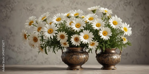 Wallpaper Mural a daisy bouquet placed in a small, ornate vase, autumnal colors, daisy bouquet Torontodigital.ca