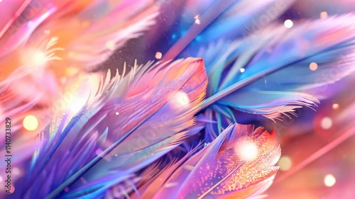 Wallpaper Mural Colorful feathers in vibrant shades creating a stunning visual display Torontodigital.ca