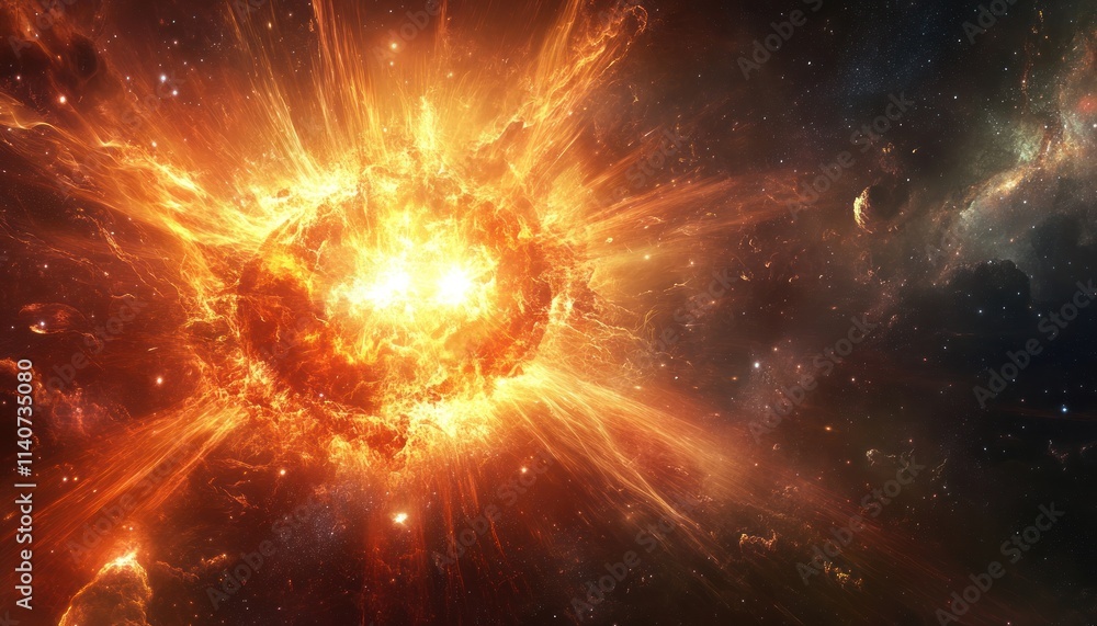 Obraz premium A Stellar Explosion in a Starry Night Sky