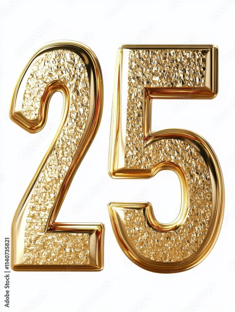 2025 Happy New Year 3d number gold isolated on white background 2025 Happy New Year 3d number gold isolated on white background