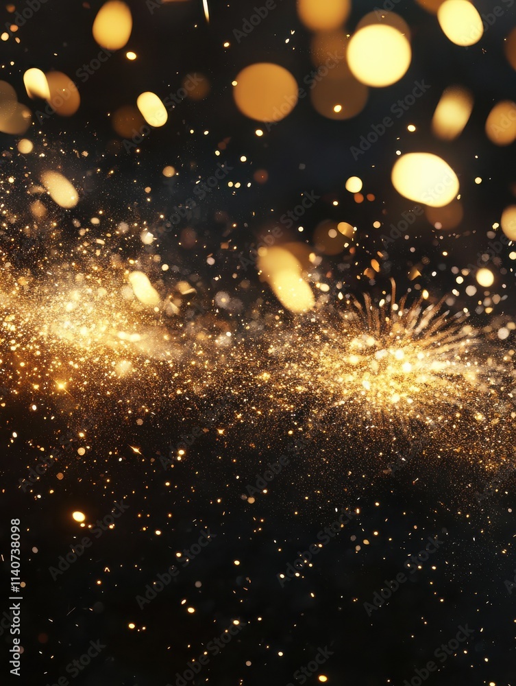 abstract gold, black and gold glitter background with fireworks. christmas eve, 4th of july holiday concept abstract gold, black and gold glitter background with fireworks. christmas eve, 4th of july holiday concept