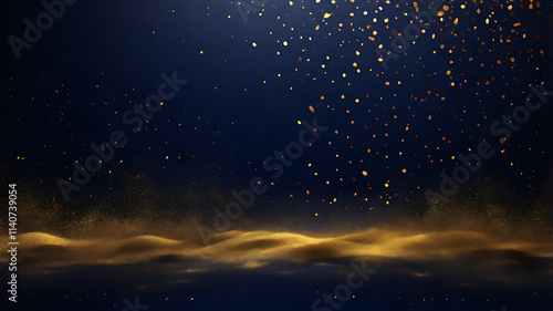 Navy and Gold Abstract Holiday Background 