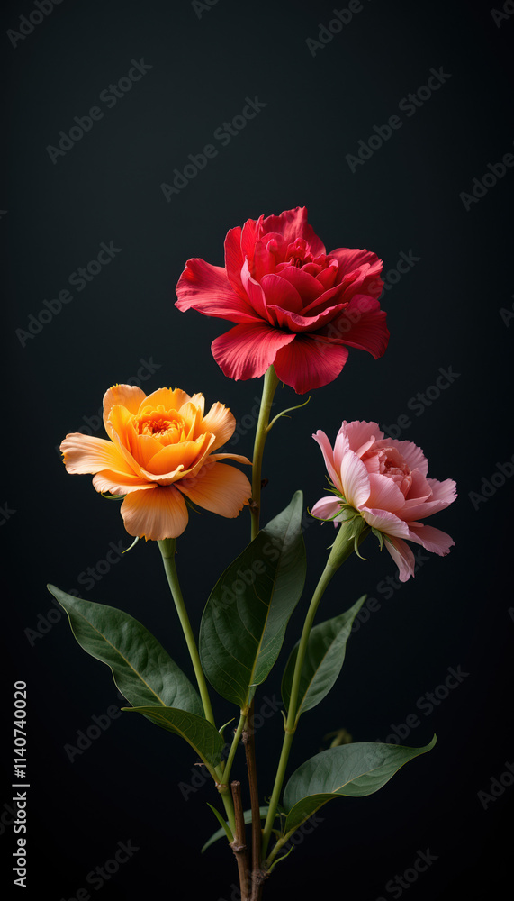 Radiant roses stand out against a dark backdrop, making them perfect for seasonal greetings and elegant text displays. Radiant roses stand out against a dark backdrop, making them perfect for seasonal greetings and elegant text displays.
