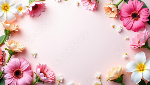 Delicate daisies arranged on a soft pink background, ideal for joyful banners and messages.