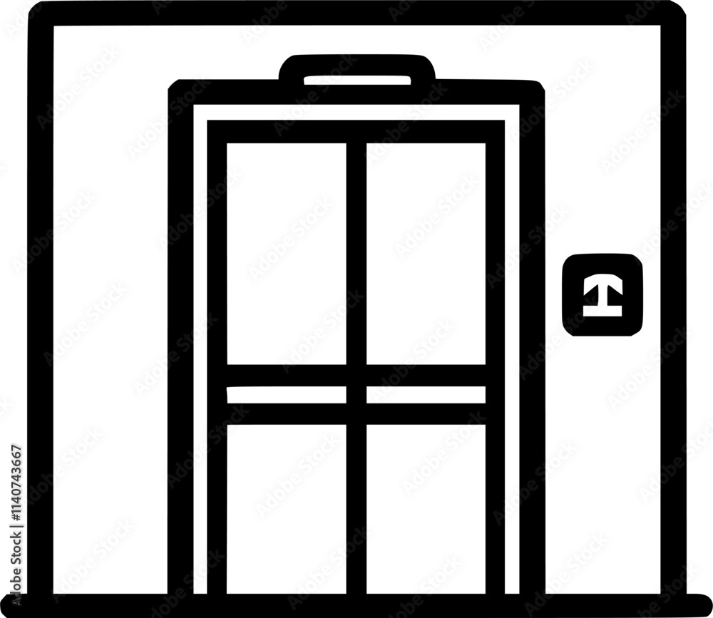 ILLUSTRATION OF THE ELEVATOR sign, symbol, vector, art ILLUSTRATION OF THE ELEVATOR sign, symbol, vector, art