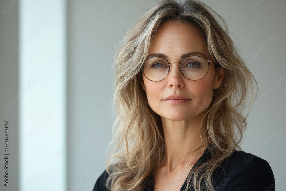 Artistic photo of a middle-aged businesswoman, emphasizing modern elegance and professional strength. Artistic photo of a middle-aged businesswoman, emphasizing modern elegance and professional strength.