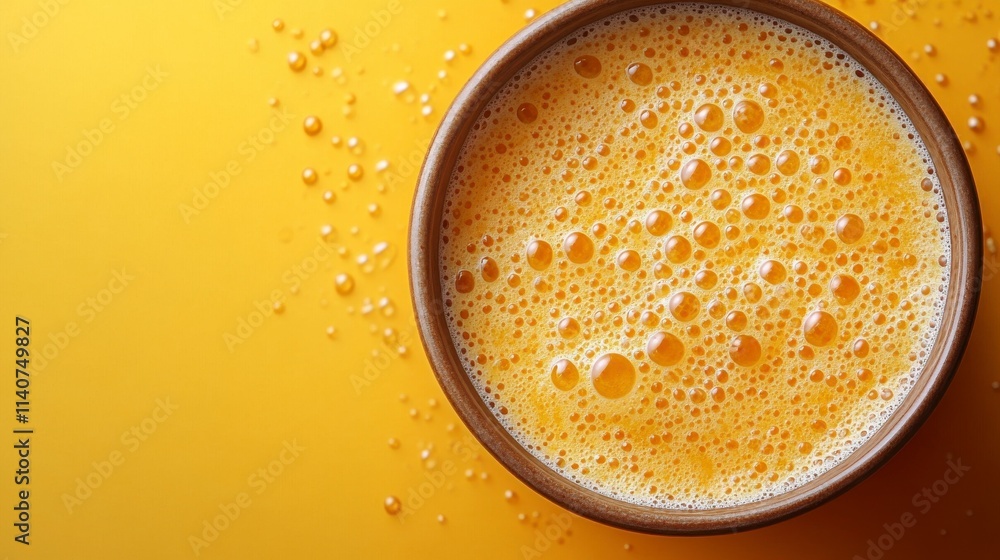 A Close-up View of a Golden Drink with Bubbles A Close-up View of a Golden Drink with Bubbles