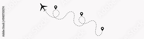 The flight path of the aircraft from the point of location along the dotted line.