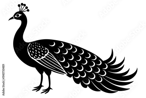 peacock silhouette vector  photo