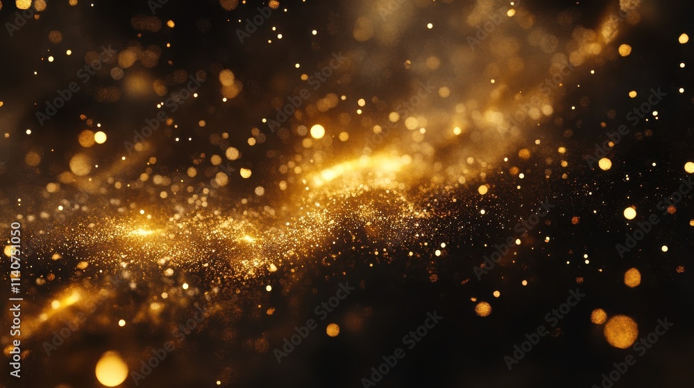 Naklejka premium Happy new Year 2025, Silvester New Year's Eve, New Year, Festival Party celebration holiday background banner panorama - Golden firework fireworks pyrotechnics on dark black night sky