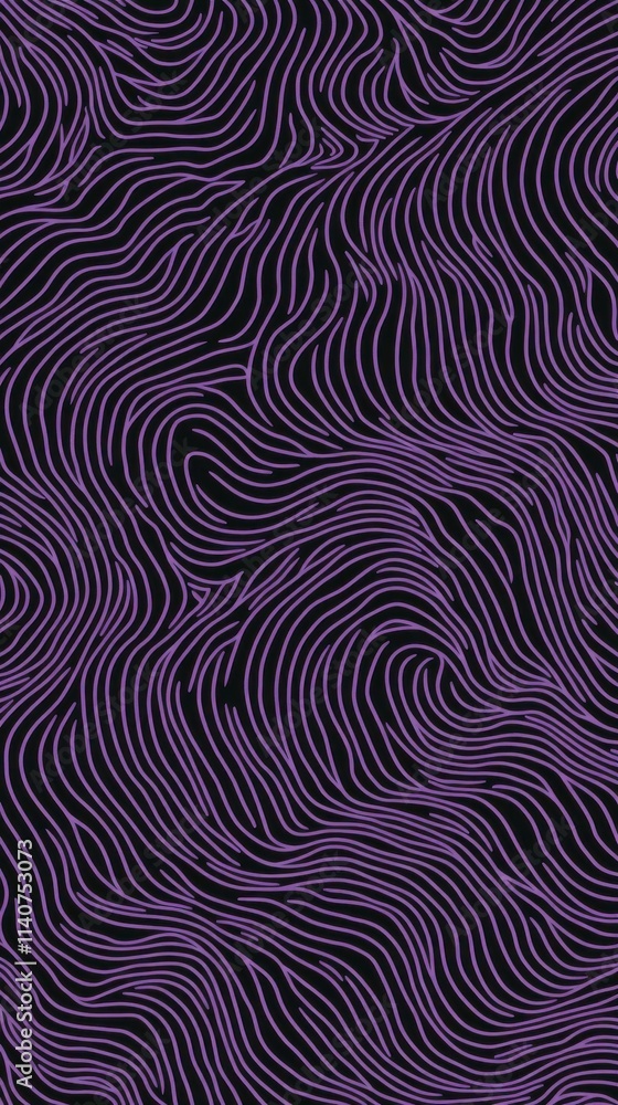 Obraz premium Abstract Line Art Design: Intricate Patterns in Purple and Black