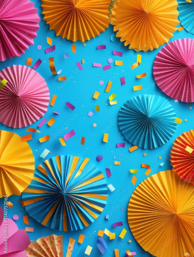 Party. background with paper fans, party decoration, party celebration Party. background with paper fans, party decoration, party celebration
