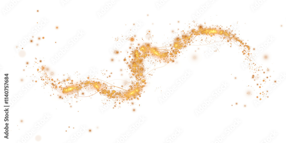 Gold curved light line, rope, spiral, tape. Smooth festive gold line with light effects. Light golden Twirl. Curve light effect of golden line. PNG.
Gold curved light line, rope, spiral, tape. Smooth festive gold line with light effects. Light golden Twirl. Curve light effect of golden line. PNG.
