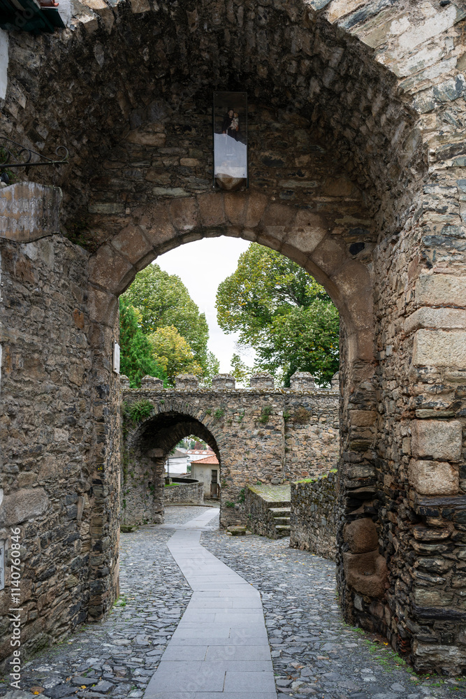Obraz premium main portal of the citadel, Braganza (Bragança),Trás-os-Montes and Alto Douro, Portugal