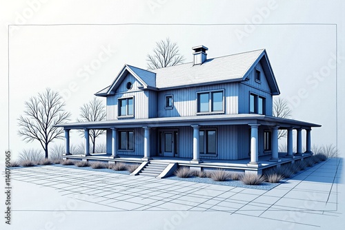 Architecture House Plan Blueprint photo